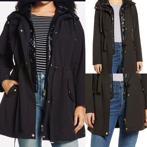 VIA SPIGA
Wo Water Repellent Coat W/ Quilted
Hooded Liner size XS X-Small black